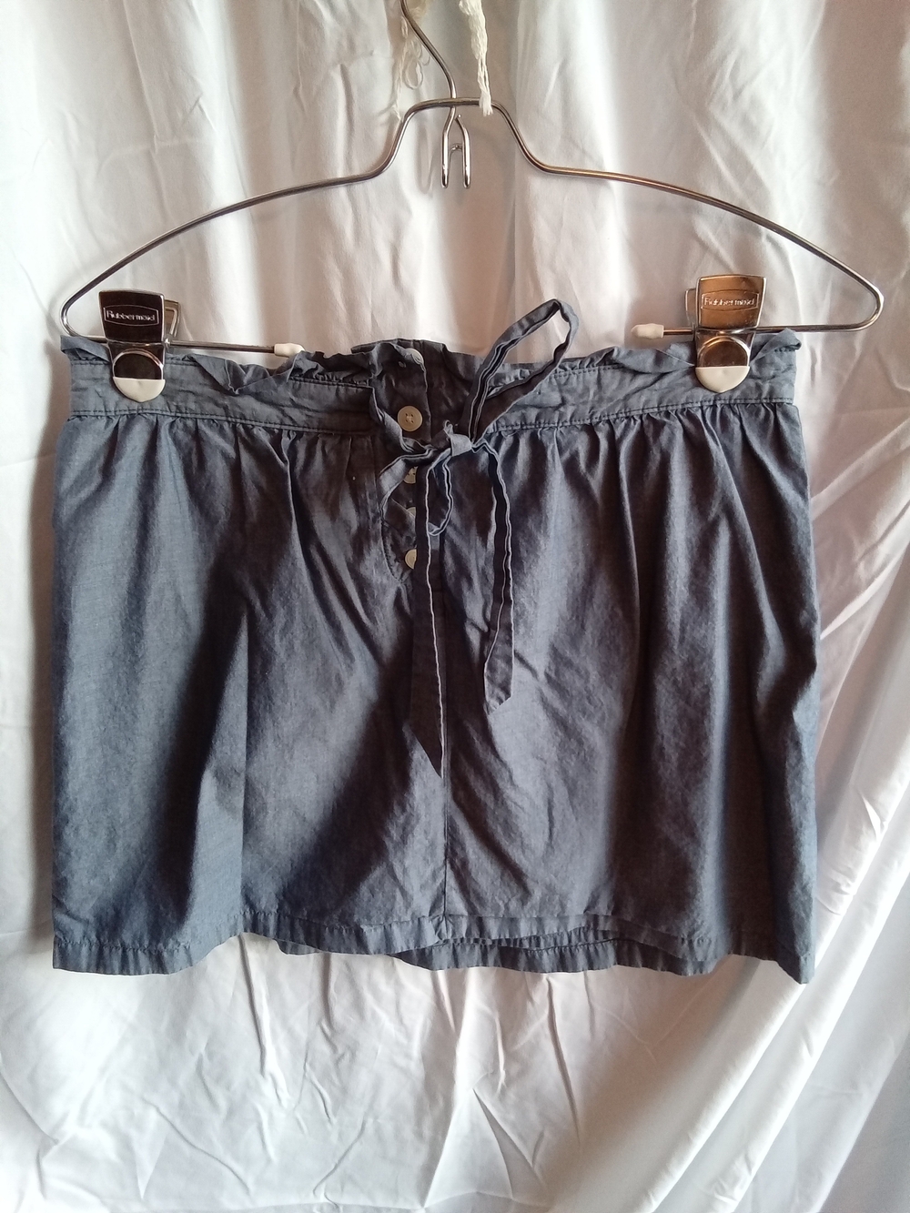 J. Crew Navy Elastic-Waist Cotton Skirt XS
